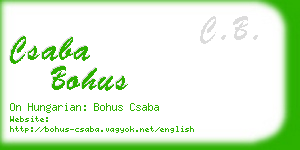 csaba bohus business card